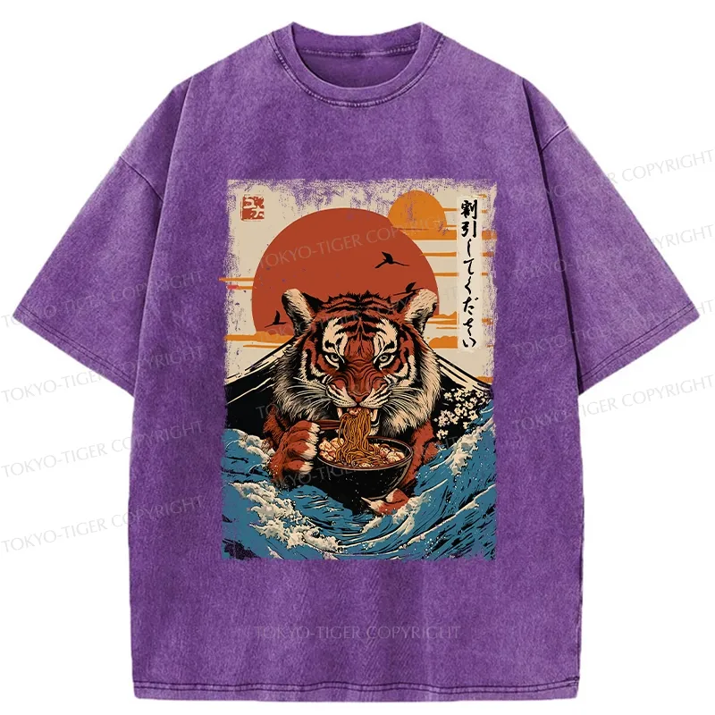 Tokyo-Tiger Tiger Obsessed With Ramen Washed T-Shirt