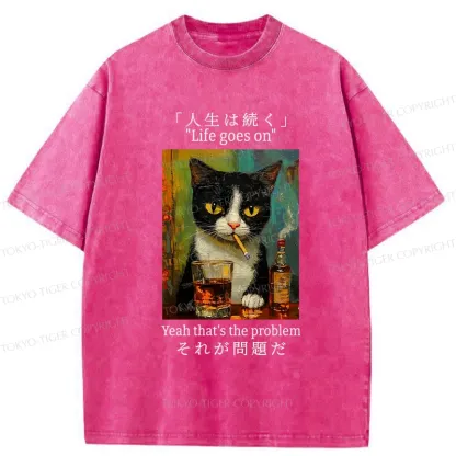 Tokyo-Tiger Life Goes On Washed T-Shirt