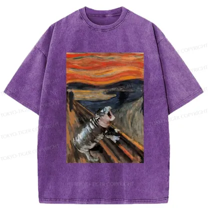 Tokyo-Tiger The Scream Moo Deng Washed T-Shirt