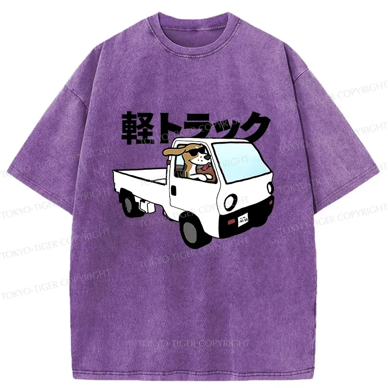 Tokyo-Tiger Beagle Driving A Car Washed T-Shirt