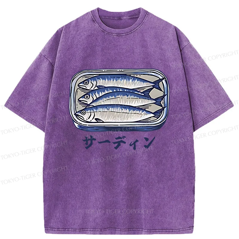 Tokyo-Tiger Sardines Can Vintage Washed T-Shirt