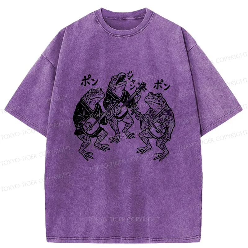 Tokyo-Tiger Frog Concert Washed T-Shirt