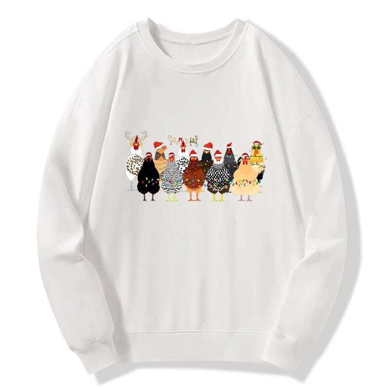 Tokyo-Tiger A Flock Of Christmas Chickens Sweatshirt-tokyo-tiger