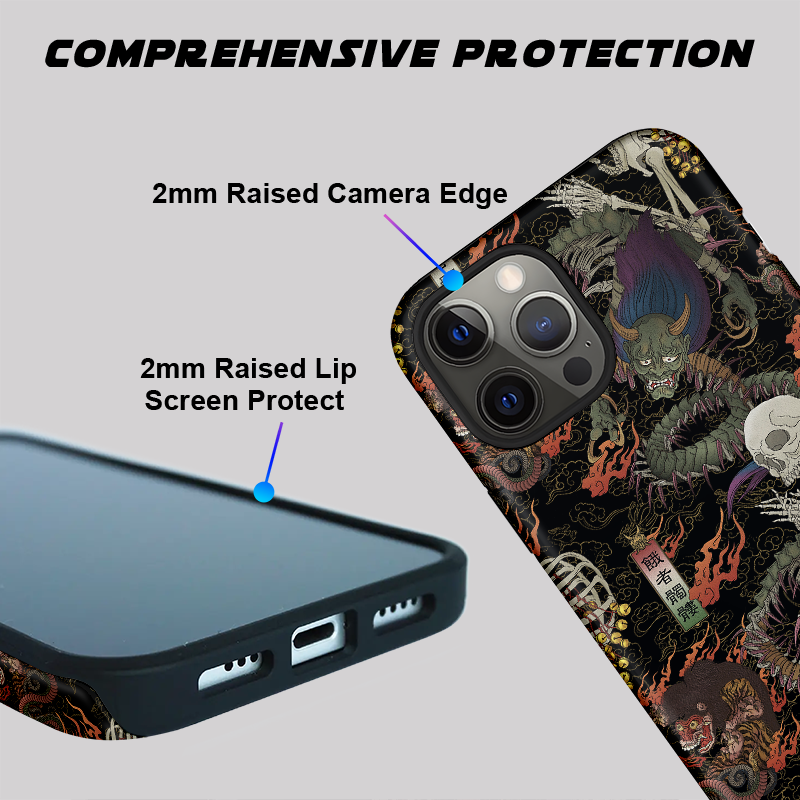 Tokyo-Tiger Japanese Yokai And Skeletons Phone Case