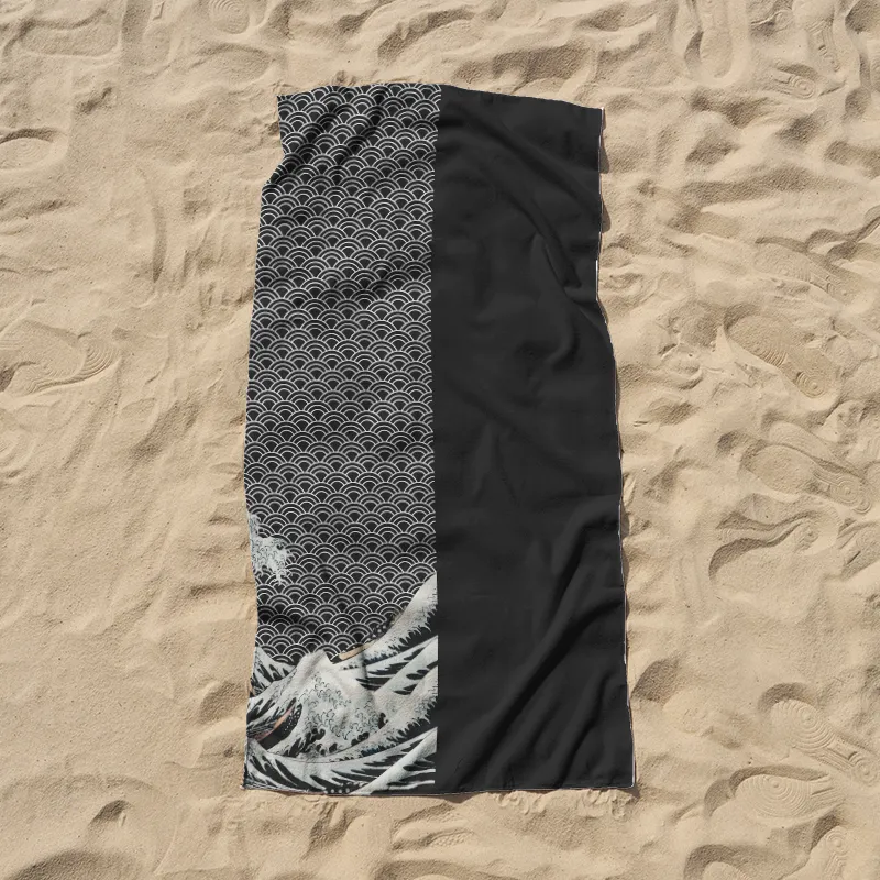 Tokyo-Tiger Half Of The Wave Beach Towel Sale