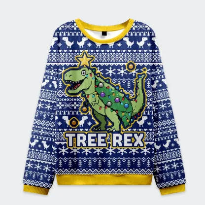 Tokyo-Tiger Cute Tree Rex Christmas Ugly Sweatshirt
