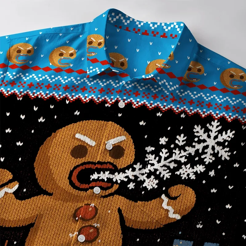 Tokyo-Tiger Gingerbread Monster Button-up Shirt