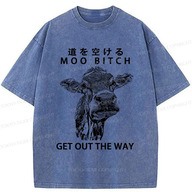 Tokyo-Tiger Funny Cow Washed T-Shirt