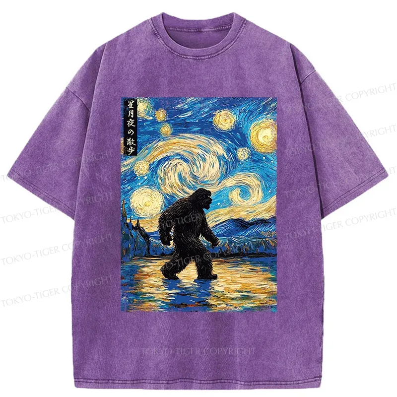 Tokyo-Tiger Bigfoot Under The Stars Washed T-Shirt