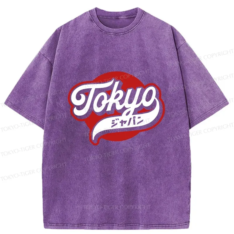 Tokyo-Tiger Tokyo Word Art Washed T-Shirt