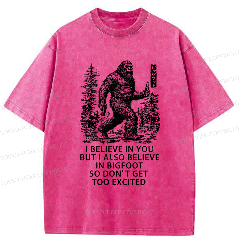 Tokyo-Tiger Bigfoot Walking In The Forest Washed T-Shirt