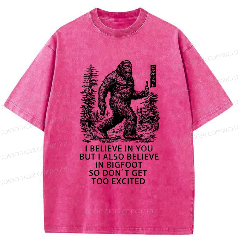 Tokyo-Tiger Bigfoot Walking In The Forest Washed T-Shirt