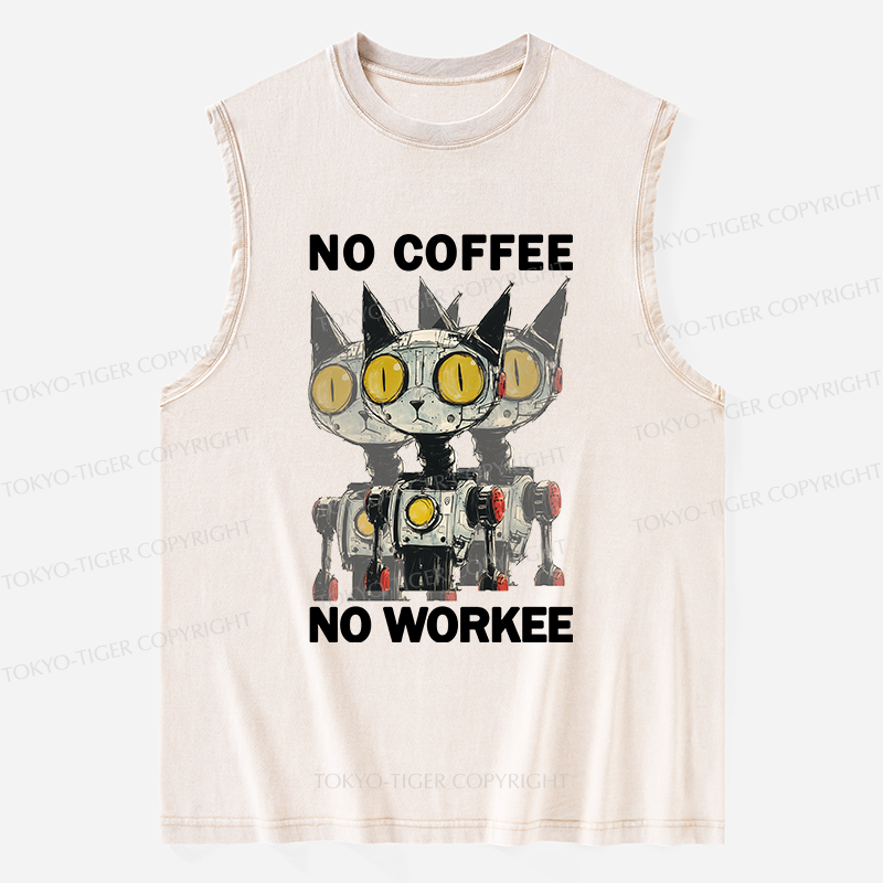 Tokyo-Tiger No Coffee No Workee Washed Tank