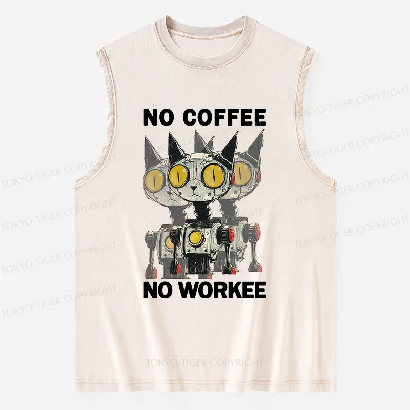 Tokyo-Tiger No Coffee No Workee Washed Tank Sale