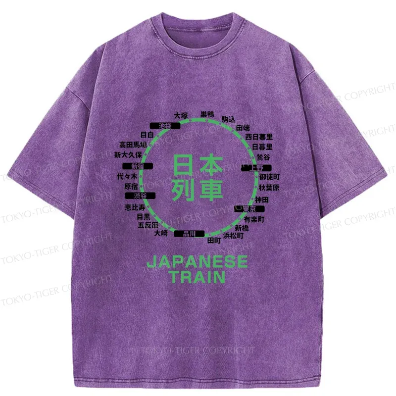 Tokyo-Tiger Japanese Train Stations Washed T-Shirt