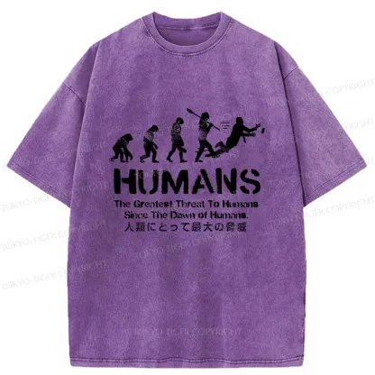 Tokyo-Tiger Greatest Threat To Humanity Washed T-Shirt
