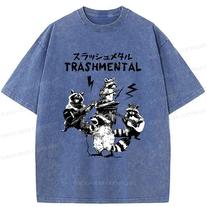 Tokyo-Tiger Trash Metal Band Washed T-Shirt