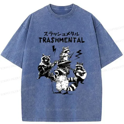 Tokyo-Tiger Trash Metal Band Washed T-Shirt