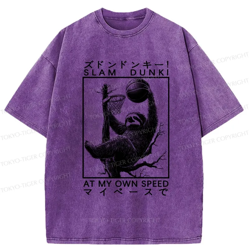Tokyo-Tiger Slam Dunk At My Own Pace Washed T-Shirt
