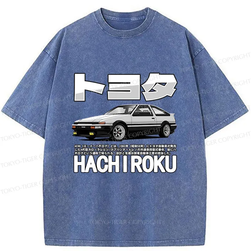 Tokyo-Tiger Japanese Classic Car Washed T-Shirt