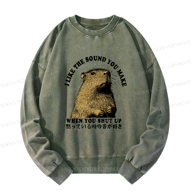 Tokyo-Tiger I Like The Sound Of Silence Washed Sweatshirt