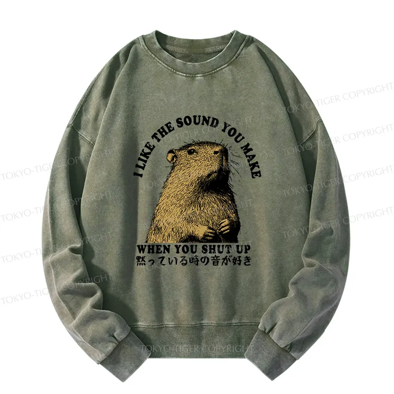 Tokyo-Tiger I Like The Sound Of Silence Washed Sweatshirt