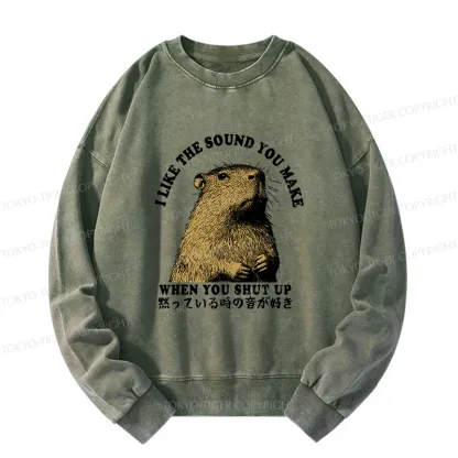 Tokyo-Tiger I Like The Sound Of Silence Washed Sweatshirt
