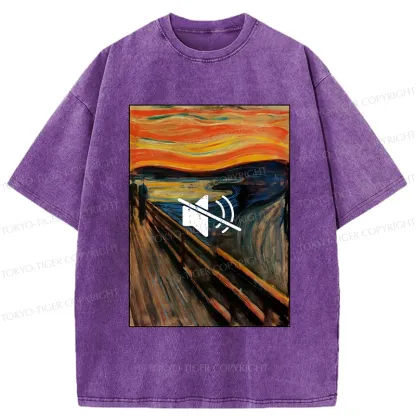 Tokyo-Tiger Funny Banning The Scream Washed T-Shirt