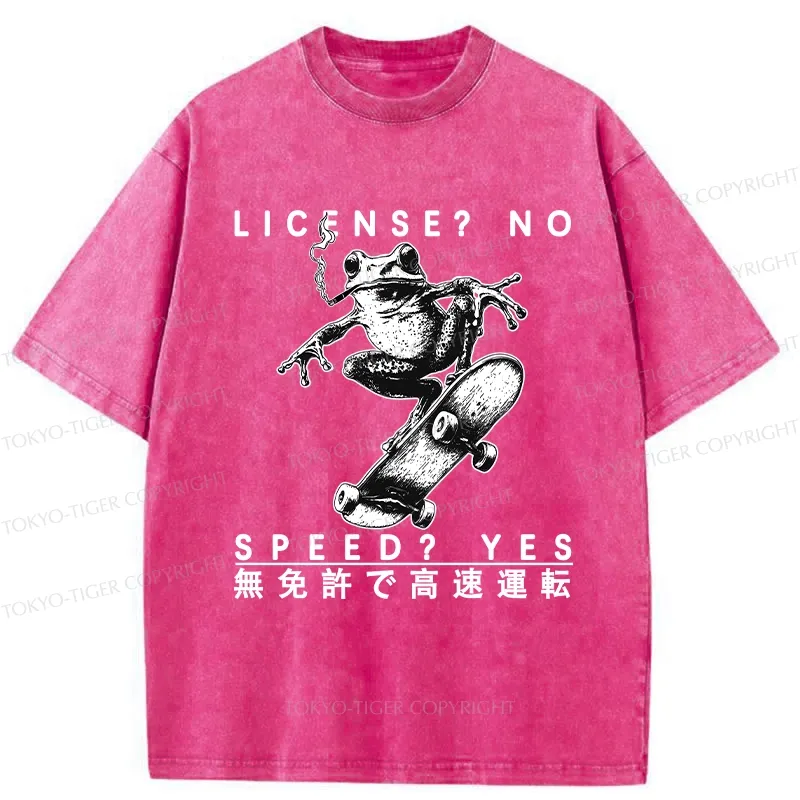 Tokyo-Tiger License? No Speed? Yes Washed T-Shirt