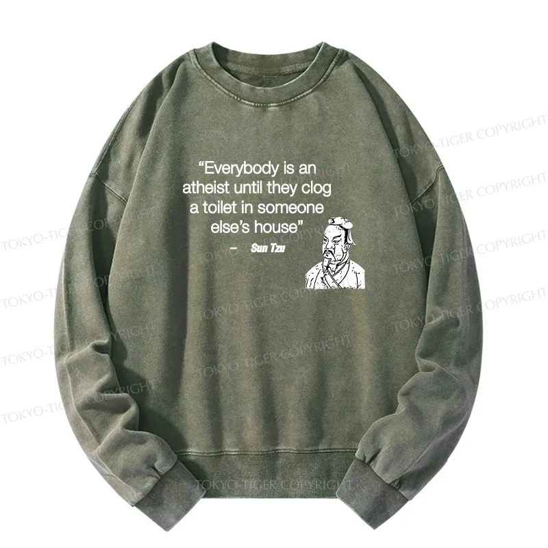 Tokyo-Tiger Funny Sun Tzu Saying Washed Sweatshirt