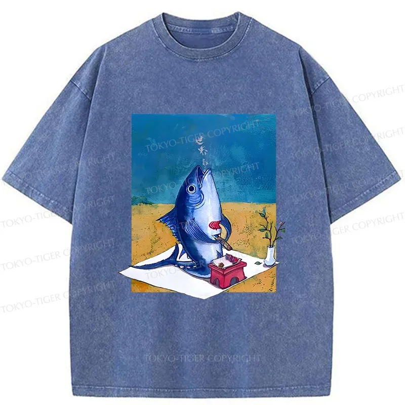 Tokyo-Tiger Tuna Filleting Washed T-Shirt