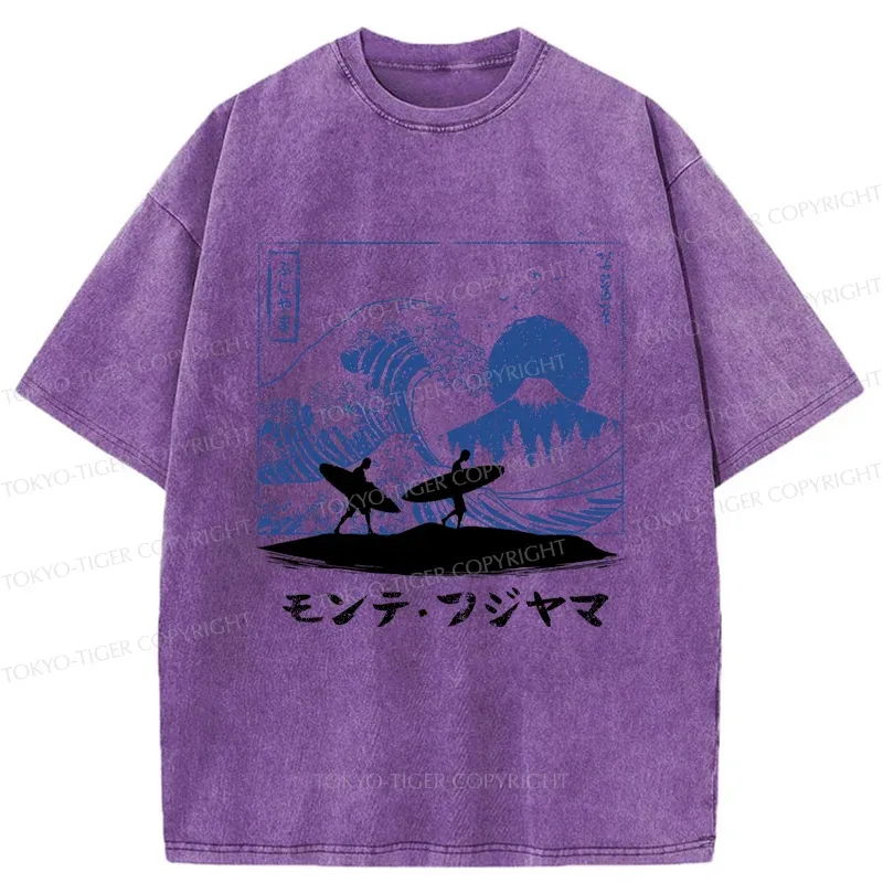 Tokyo-Tiger Japanese Surfing Washed T-Shirt