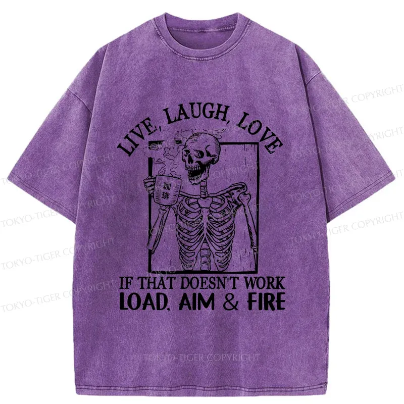 Tokyo-Tiger Grumpy Skeleton Washed T-Shirt