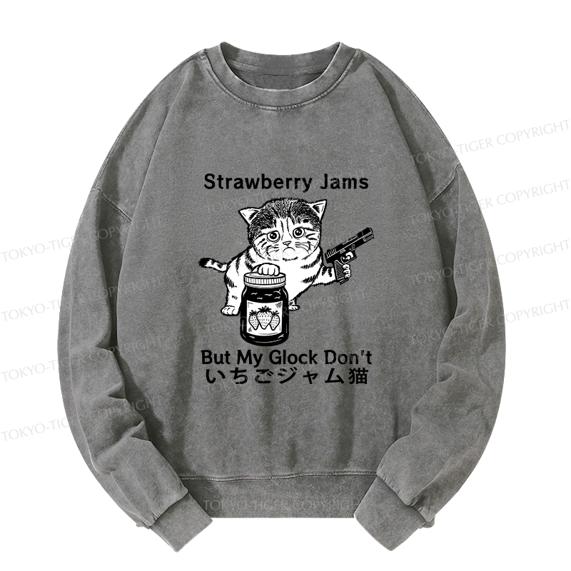 Tokyo-Tiger Strawberry Jam Cat Washed Sweatshirt