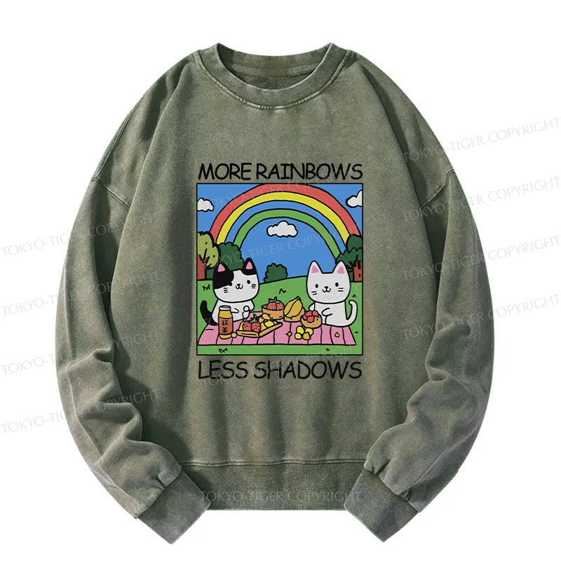Tokyo-Tiger More Rainbows Less Shadows Washed Sweatshirt