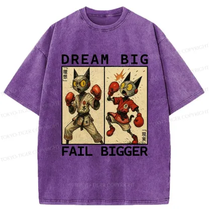 Tokyo-Tiger Dream Big Fail Bigger Washed T-Shirt