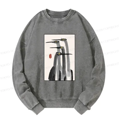 Tokyo-Tiger Japanese Crane Poster Washed Sweatshirt