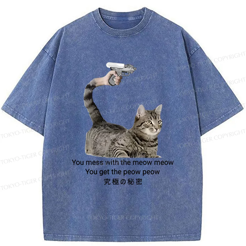 Tokyo-Tiger Cat's Secret Weapon Washed T-Shirt