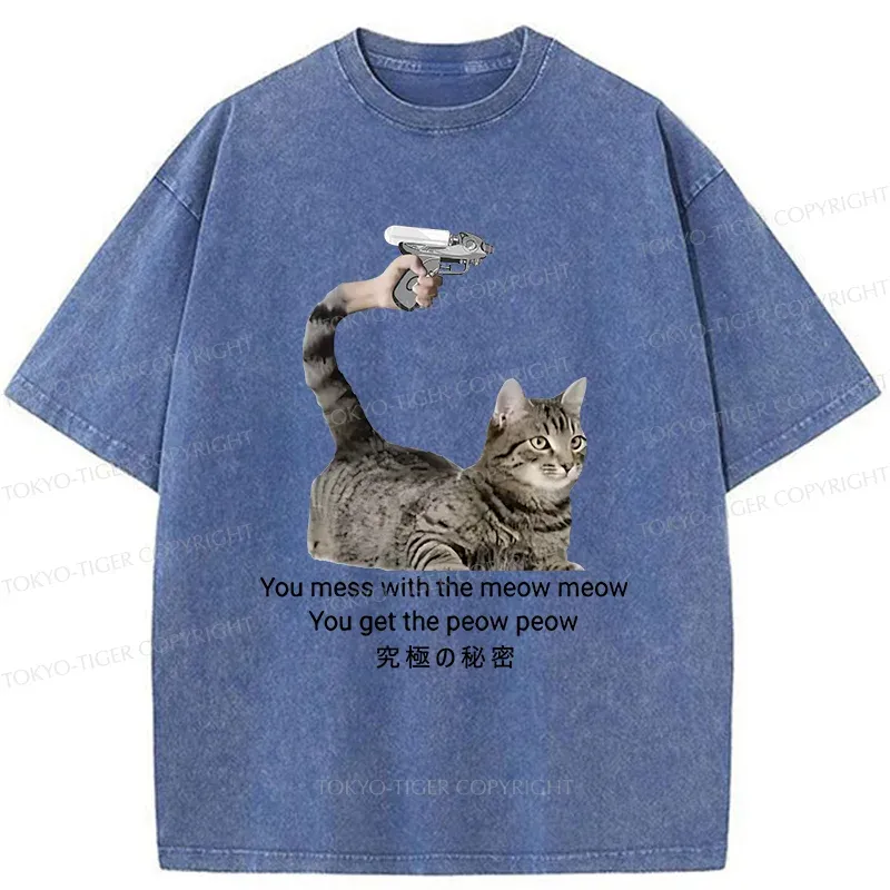 Tokyo-Tiger Cat's Secret Weapon Washed T-Shirt