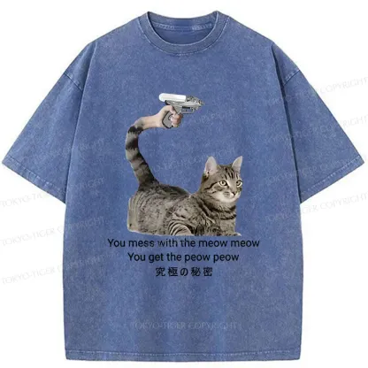 Tokyo-Tiger Cat's Secret Weapon Washed T-Shirt