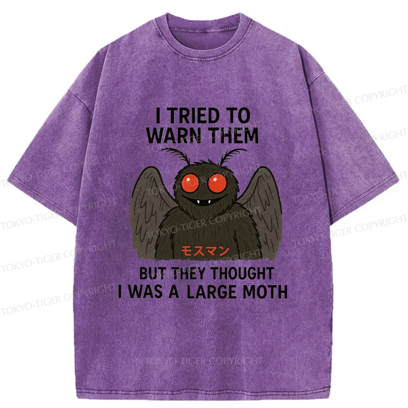 Tokyo-Tiger Funny Mothman Washed T-Shirt