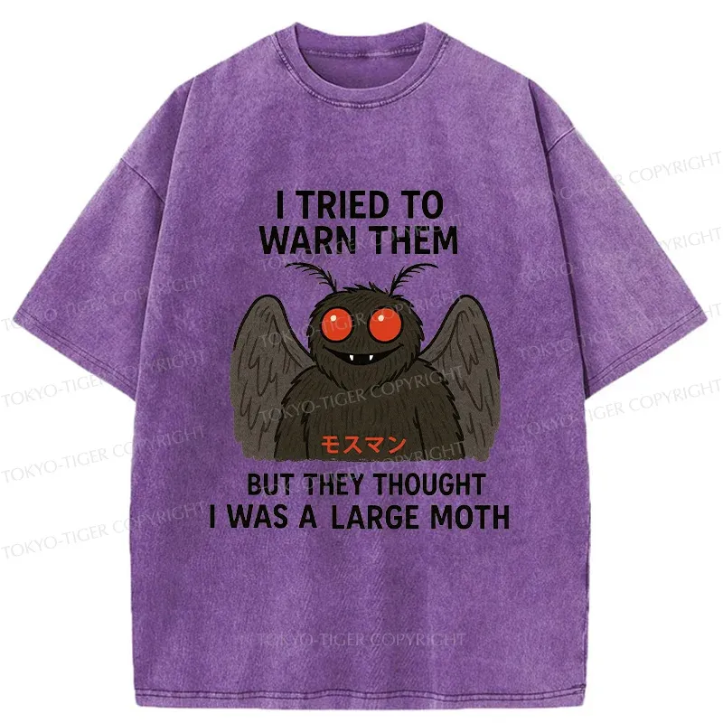 Tokyo-Tiger Funny Mothman Washed T-Shirt
