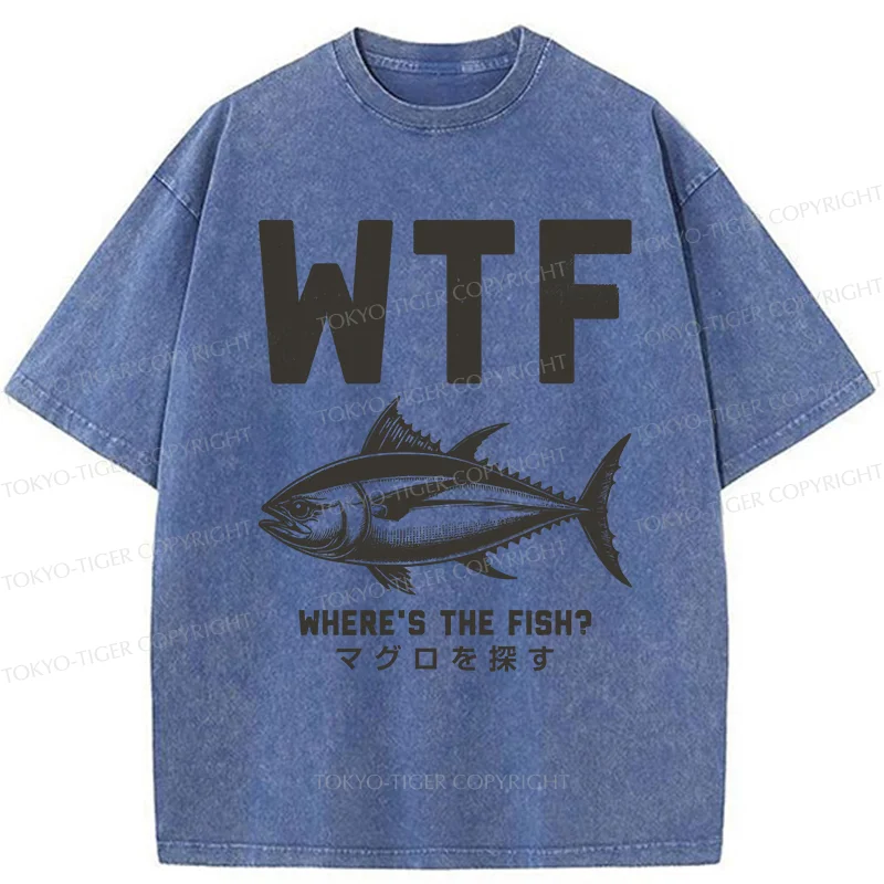 Tokyo-Tiger Finding Tuna Washed T-Shirt