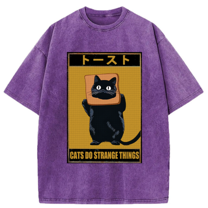 Tokyo-Tiger Toast Black Cat Washed T-Shirt