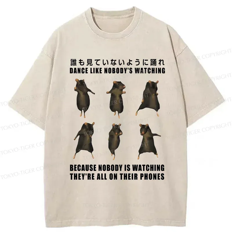 Tokyo-Tiger Mouse Entertaining Himself Washed T-Shirt