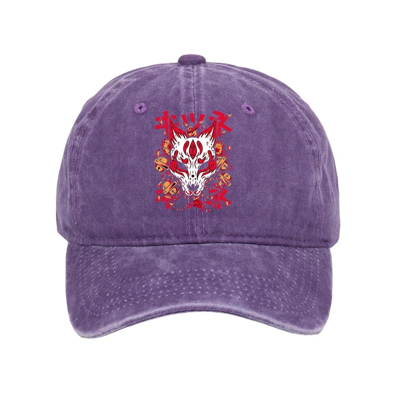Tokyo-Tiger Japanese Kitsune Mask Washed Cap