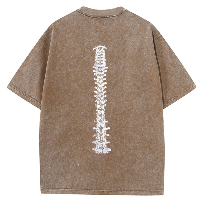 Tokyo-Tiger Spine Back Washed T-Shirt
