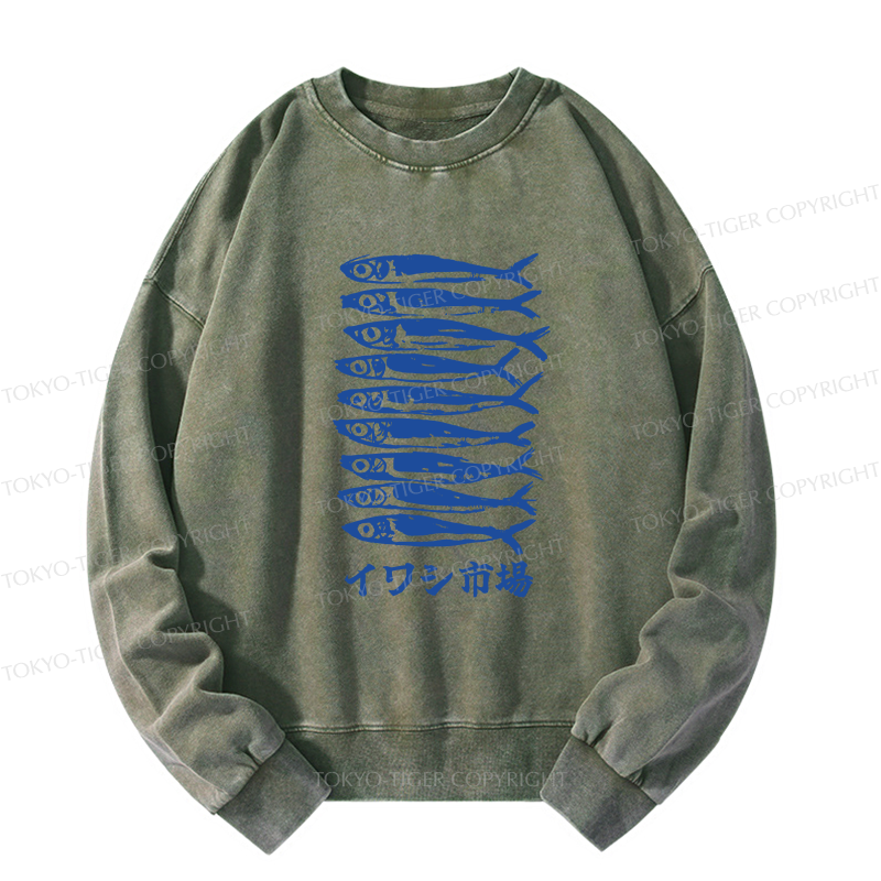 Tokyo-Tiger Sardine Market Washed Sweatshirt