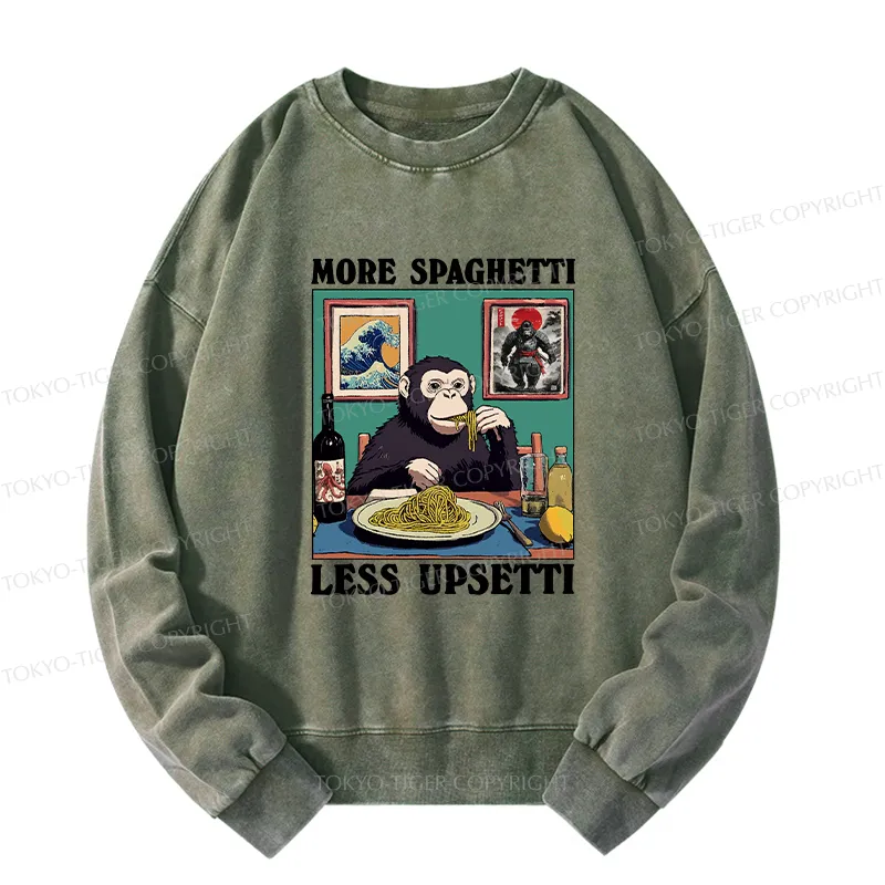 Tokyo-Tiger More Spaghetti Less Upset Bigfoot Washed Sweatshirt
