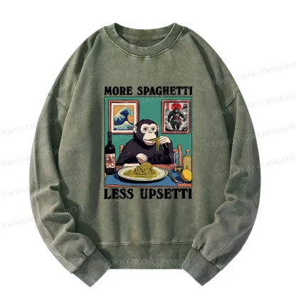 Tokyo-Tiger More Spaghetti Less Upset Bigfoot Washed Sweatshirt